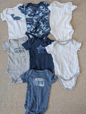 Baby Boys Onesie Bundle - 7 Pack Size 9 Months